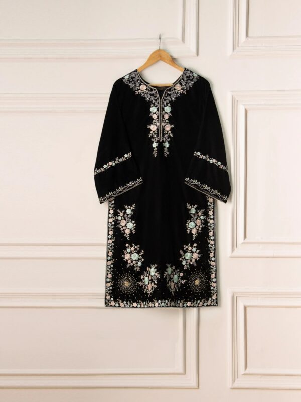 3 Piece- Embroidered Velvet Suit - Image 5