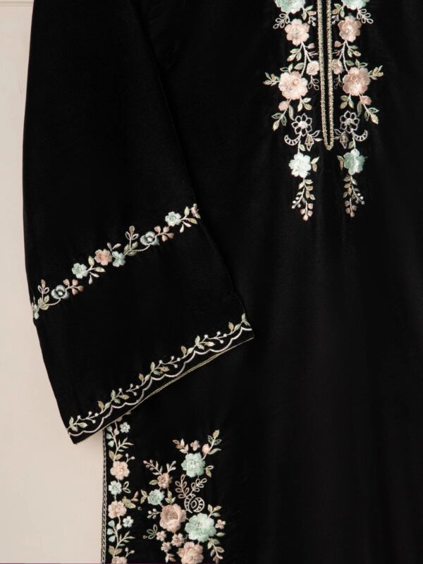 3 Piece- Embroidered Velvet Suit - Image 3