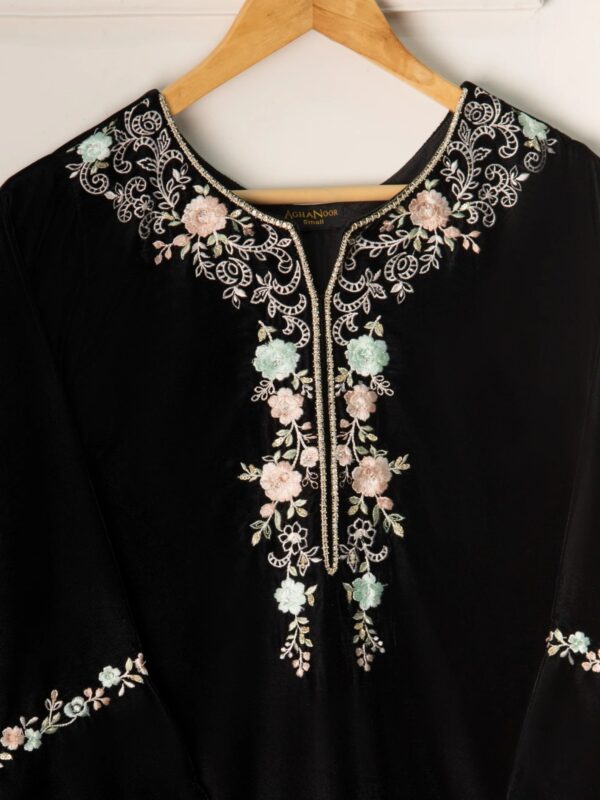 3 Piece- Embroidered Velvet Suit - Image 2